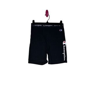 Champion Authentic Athletic Logo Shorts Black Elastic Waist Unisex Adult Size S
